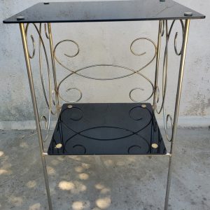 Tablette Verre Noir & Métal