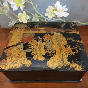 Boite Carton Bouilli Décor Chinois-Japonais 