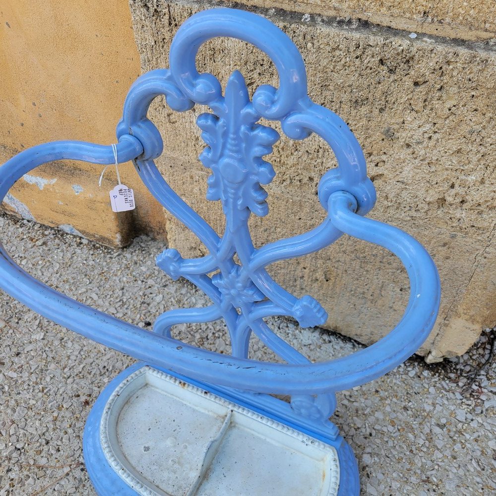 Porte-Parapluie Fonte Emaillée Bleu Lavande
