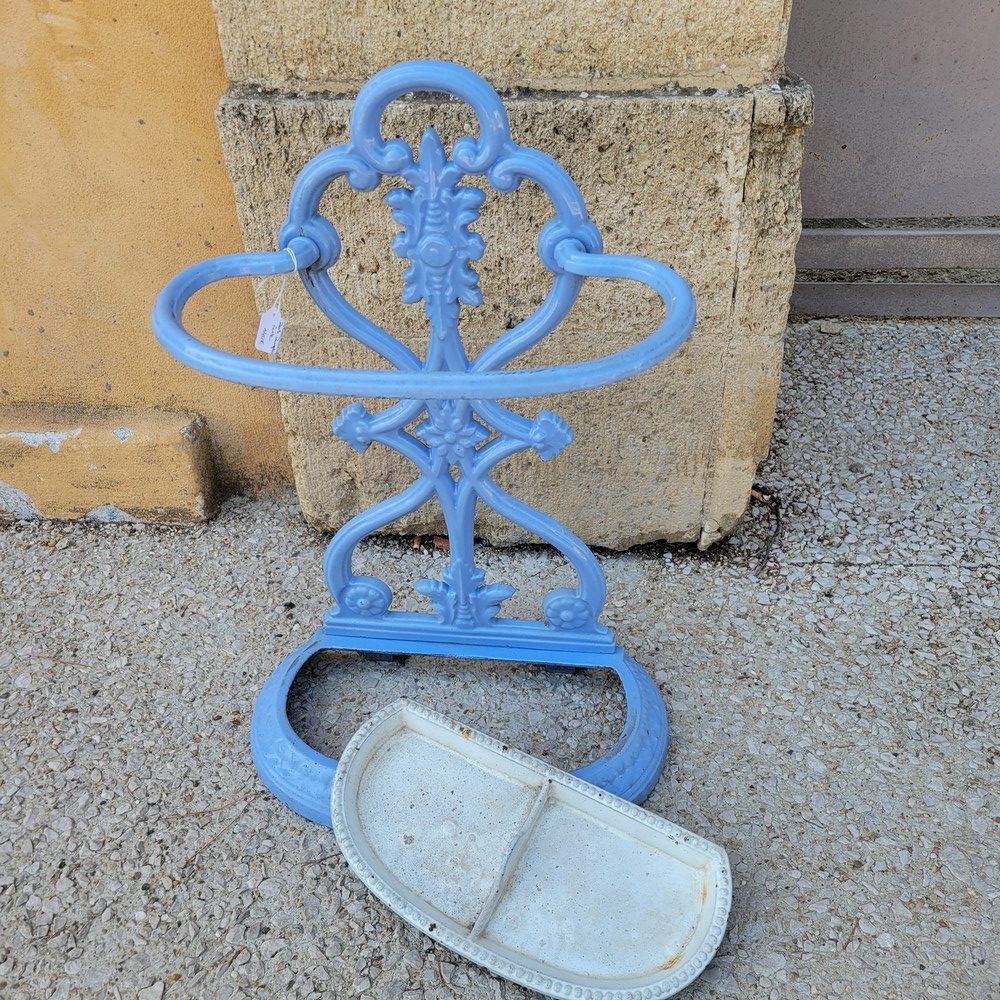 Porte-Parapluie Fonte Emaillée Bleu Lavande