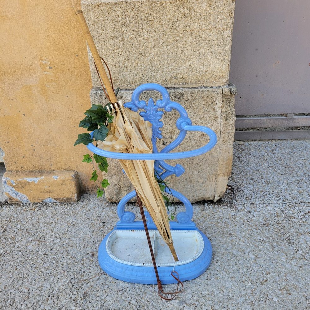 Porte-Parapluie Fonte Emaillée Bleu Lavande