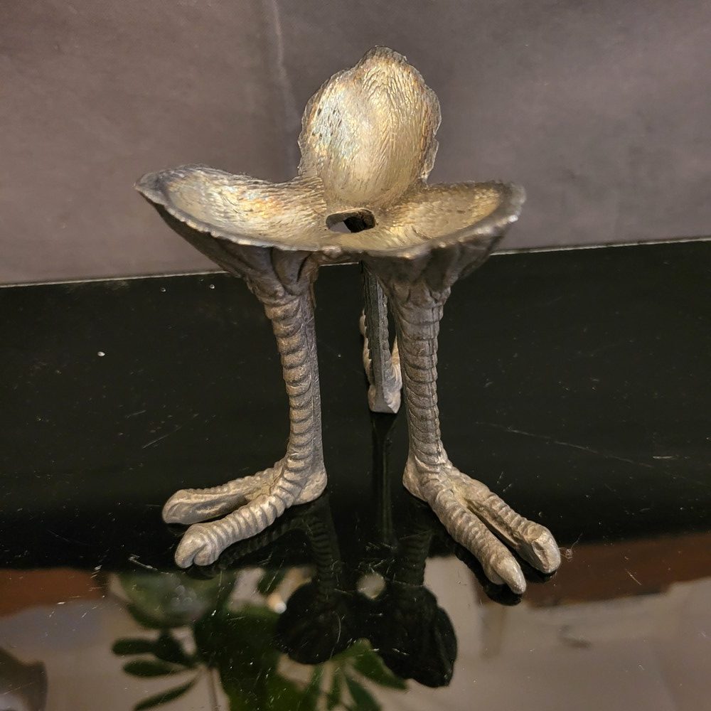 Œuf d'autruche Piètement Patte en Métal