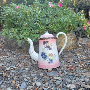 Cafetière Verseuse Bleuets Tôle Emaillée
