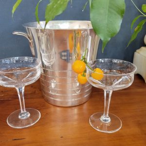 Seau à Champagne  Style Art-Déco  Métal Argenté