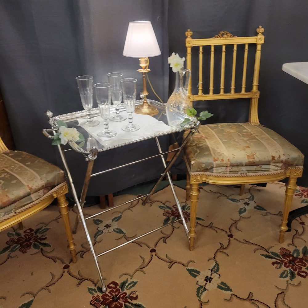 Table Pliante  Métal Argenté
