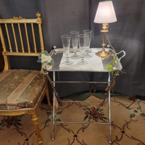 Table Pliante Métal Argenté