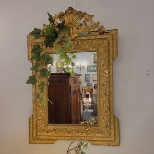 Petit Miroir Ancien à Décor de Lierres